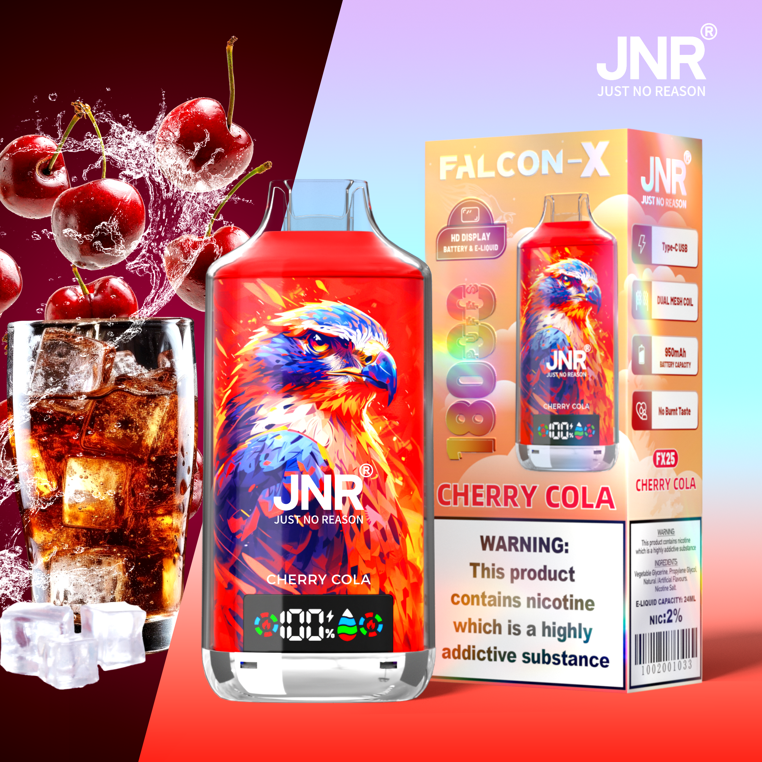 JNR Falcon-X 18000 Cherry Cola – Bild 2