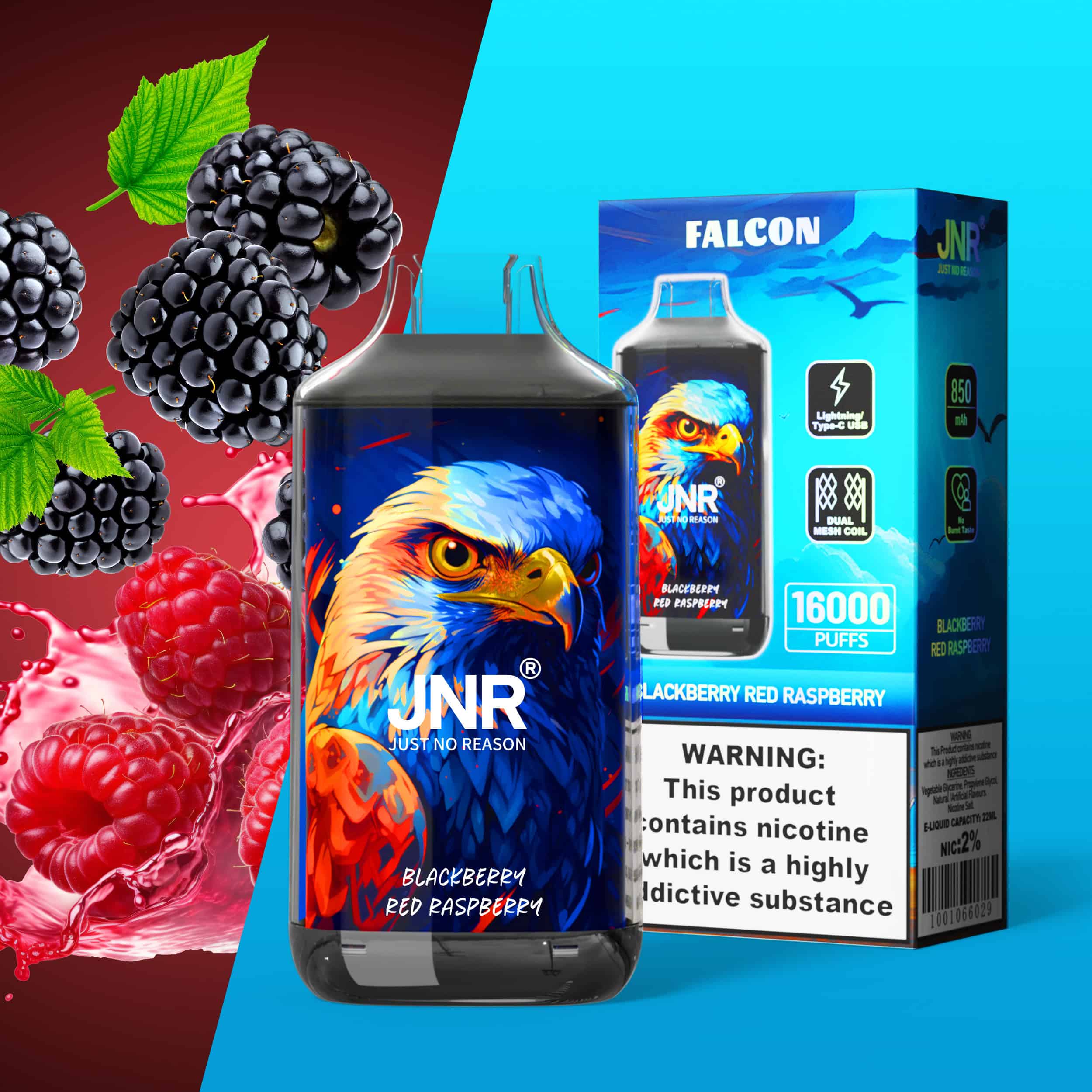 JNR Falcon 16000 Blackberry Red Raspberry