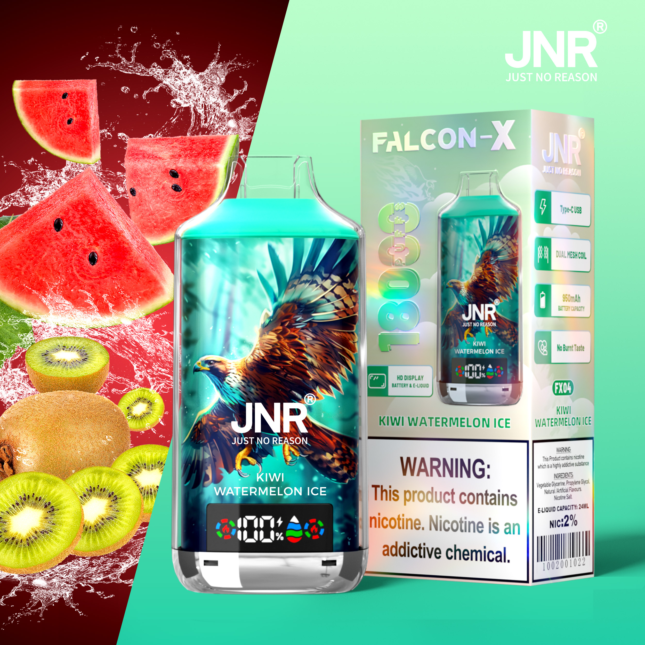 JNR Falcon-X 18000 Kiwi Watermelon Ice
