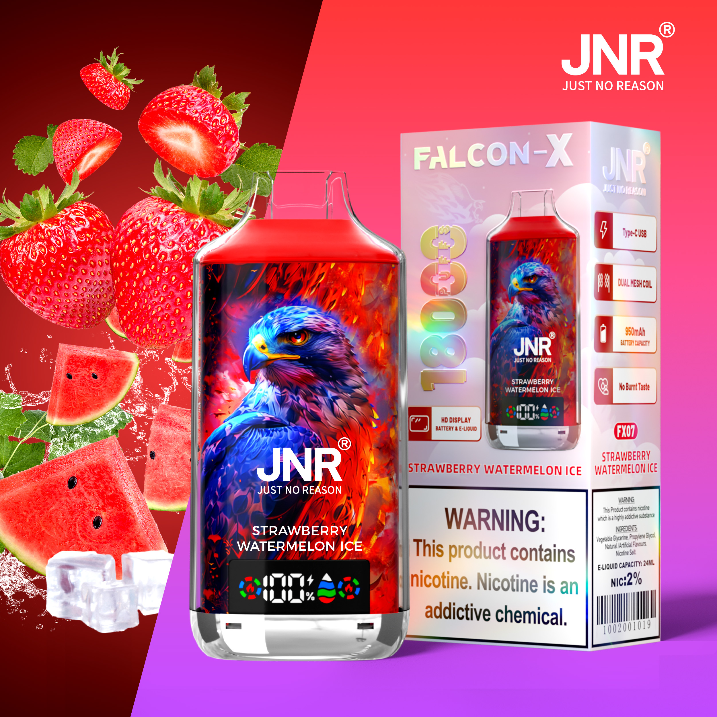 JNR Falcon-X 18000 Strawberry Watermelon Ice