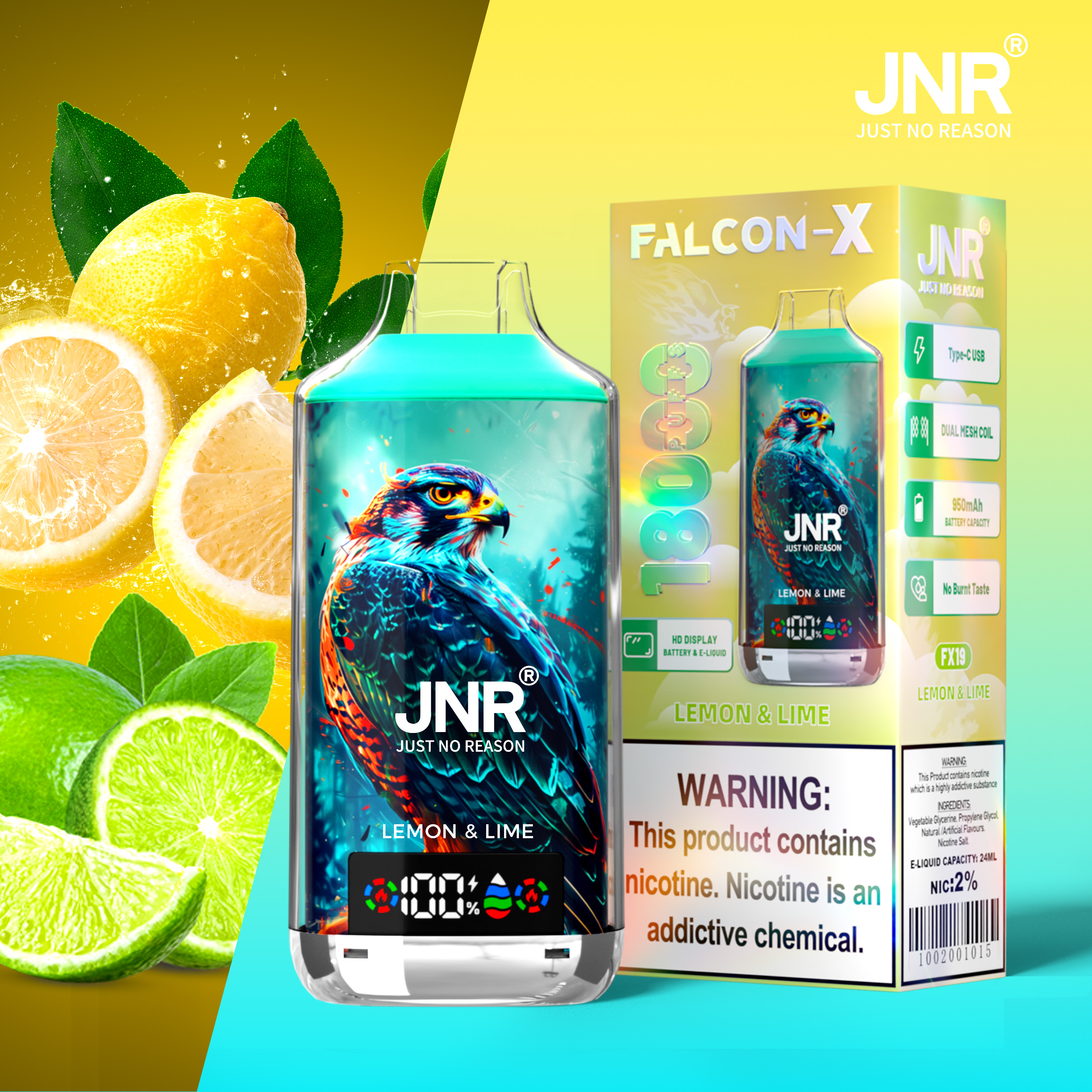 JNR Falcon-X 18000 Lemon & Lime
