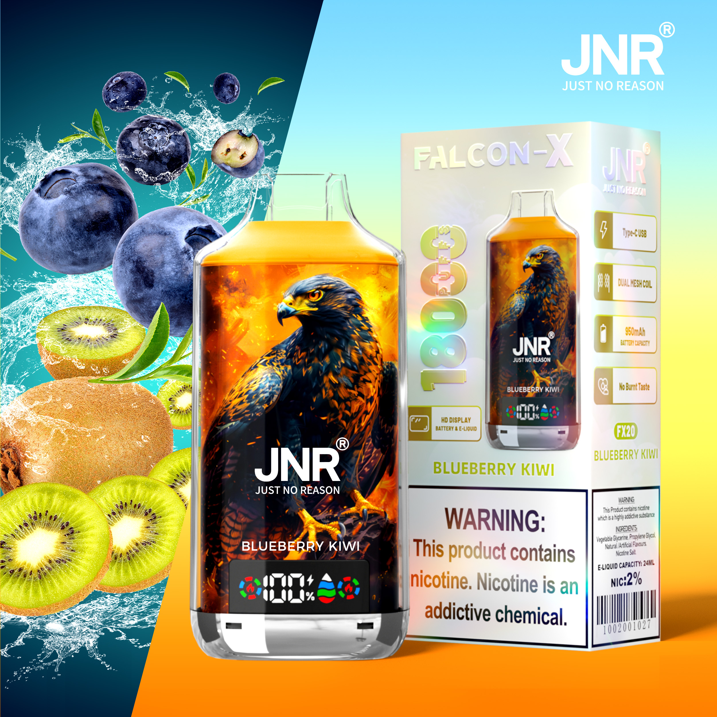 JNR Falcon-X 18000 Blueberry Kiwi