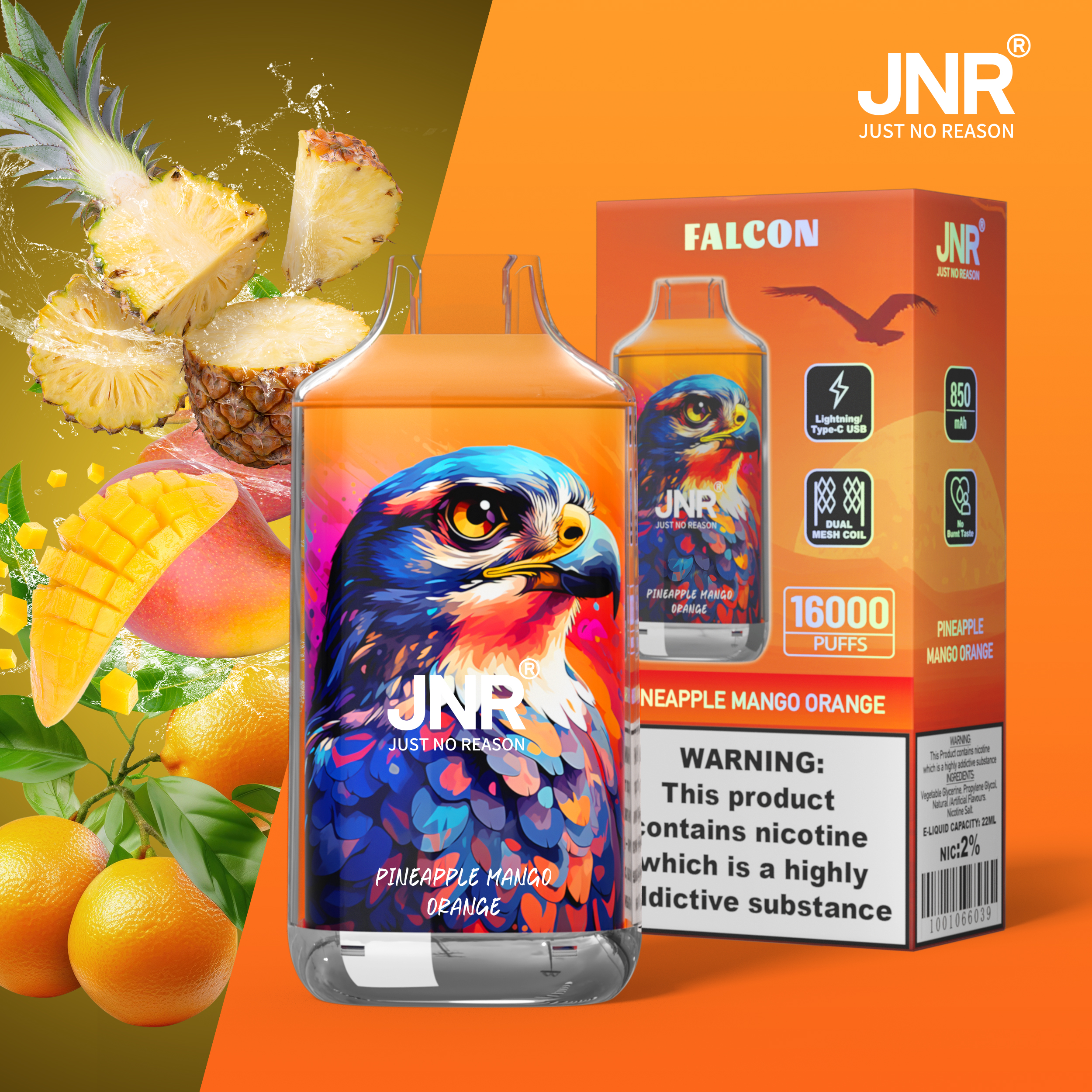 JNR Falcon 16000 Pineapple Mango Orange