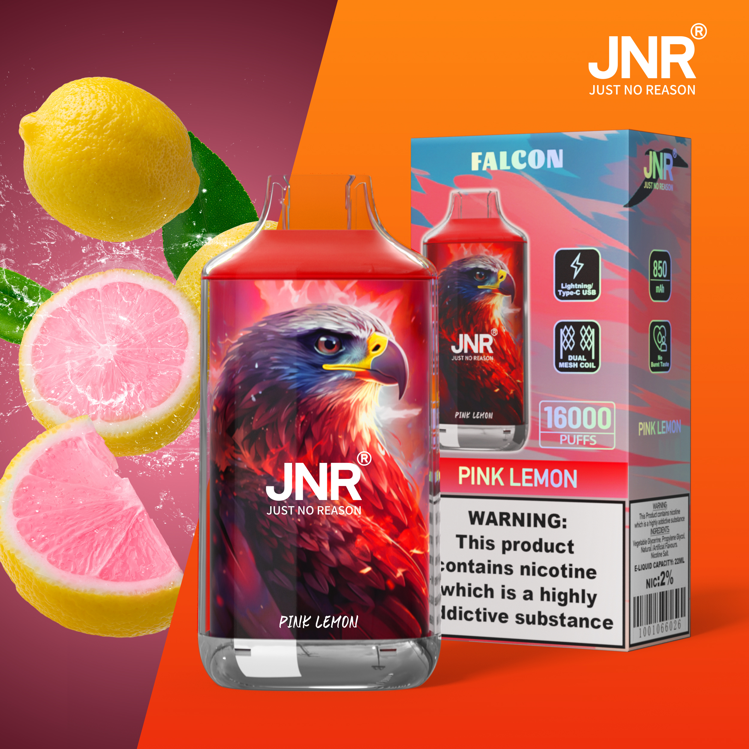 JNR Falcon 16000 Pink Lemon