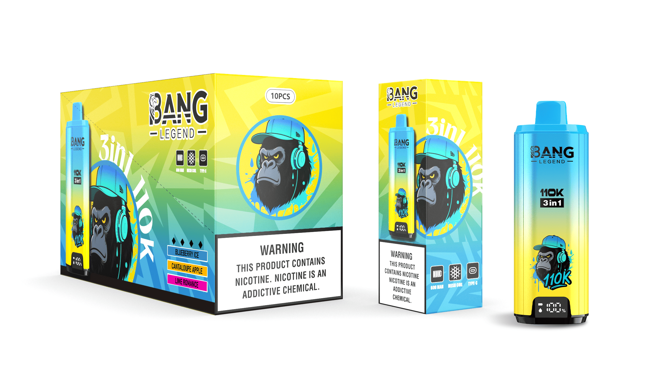Bang Legend 110k Blueberry Ice/Cantaloupe Apple/Lime Romance