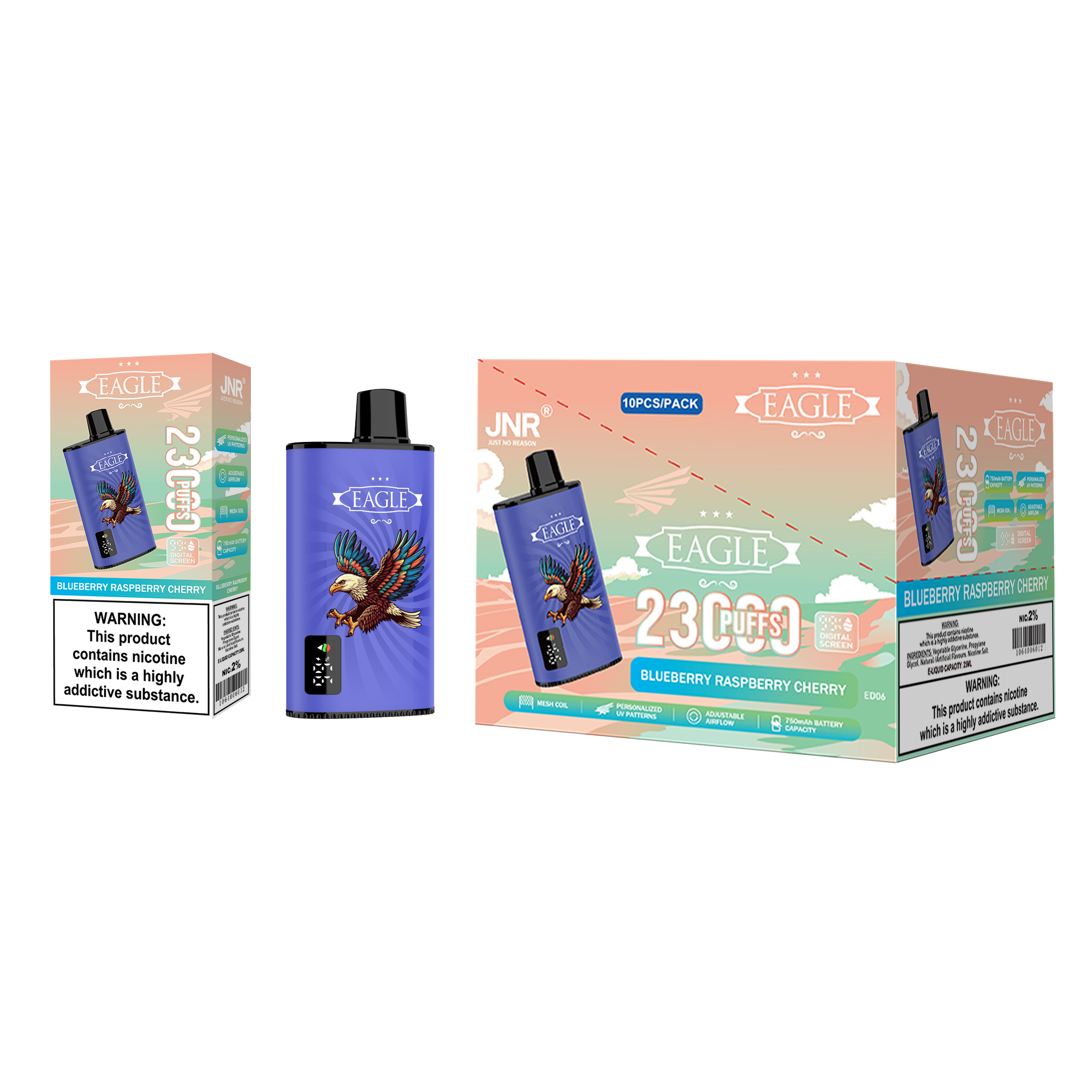 JNR Eagle 23000 Blueberry Raspberry Cherry