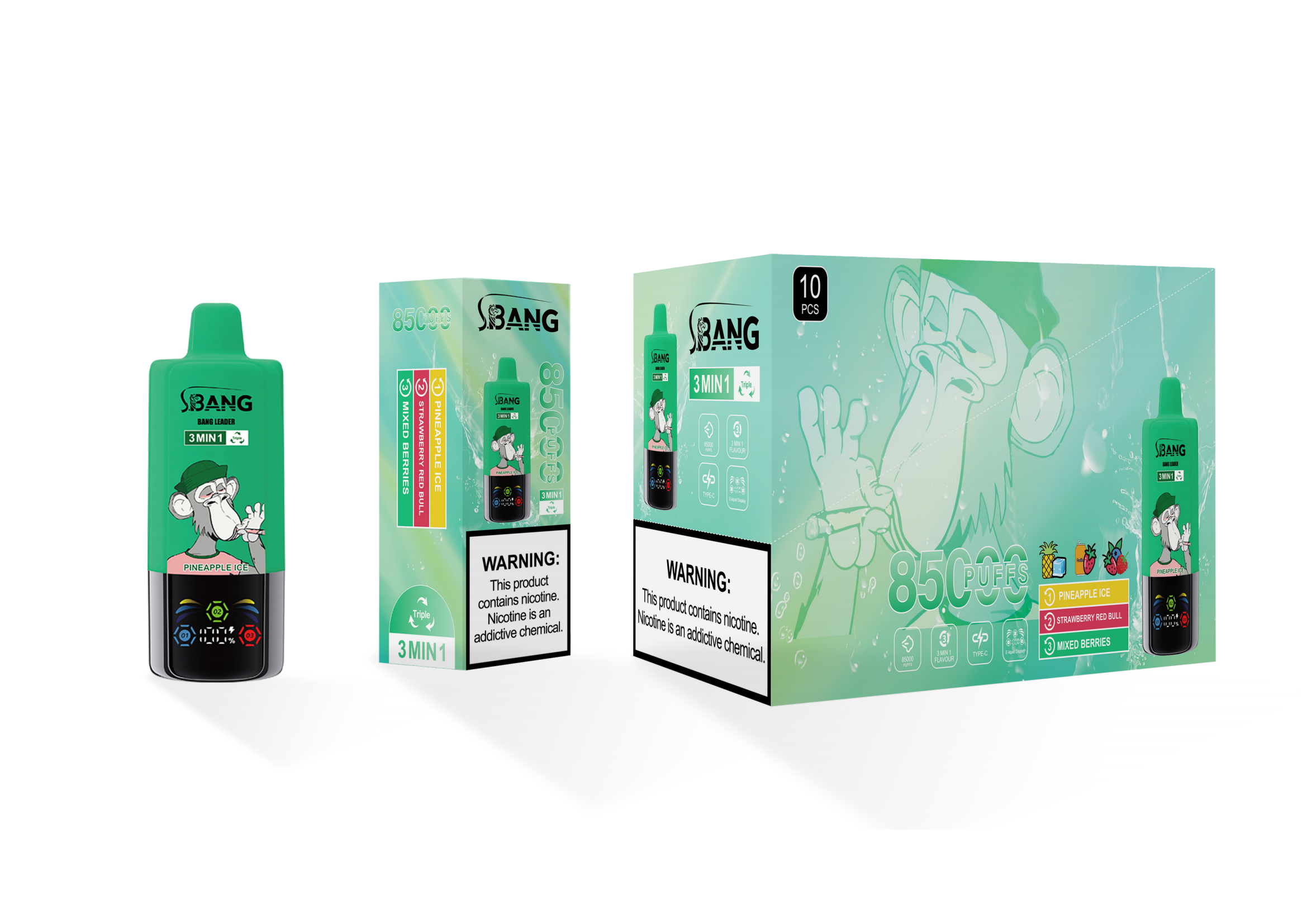 Bang Leader 85000 Pineapple Ice/Strawberry Red Bull/Mixed Berries