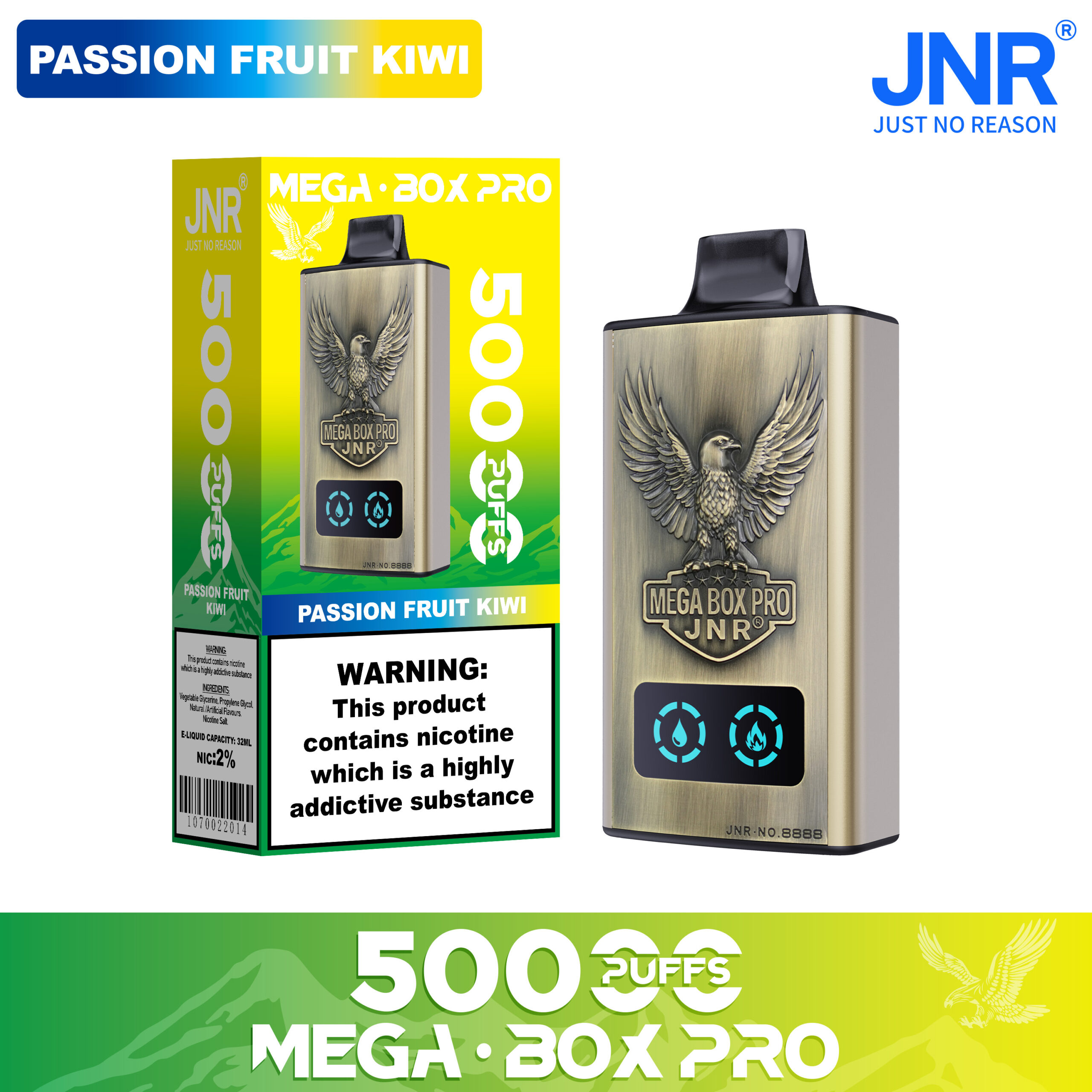 JNR Mega Box Pro 50000 Passion Fruit Kiwi