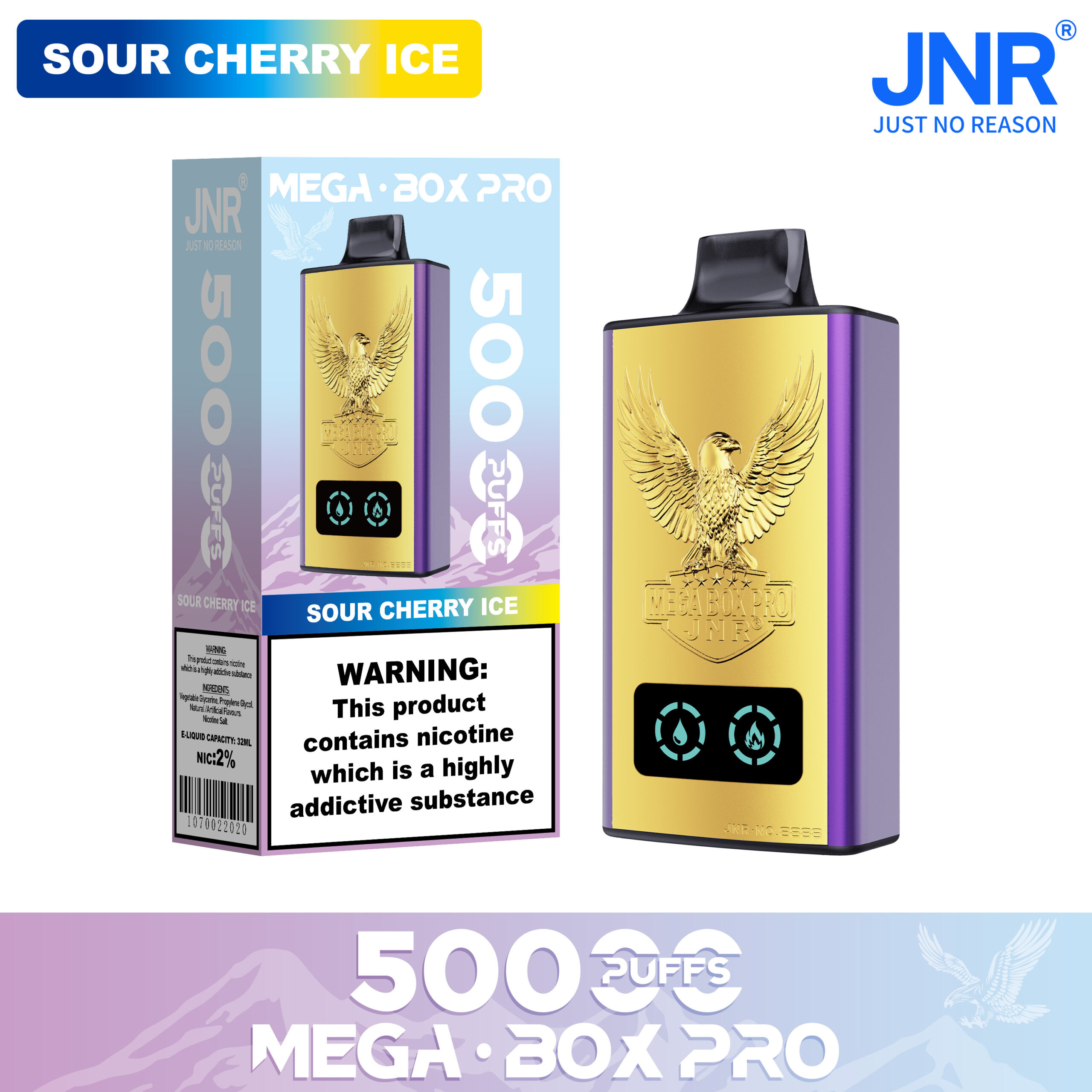JNR Mega Box Pro 50000 Sour Cherry Ice