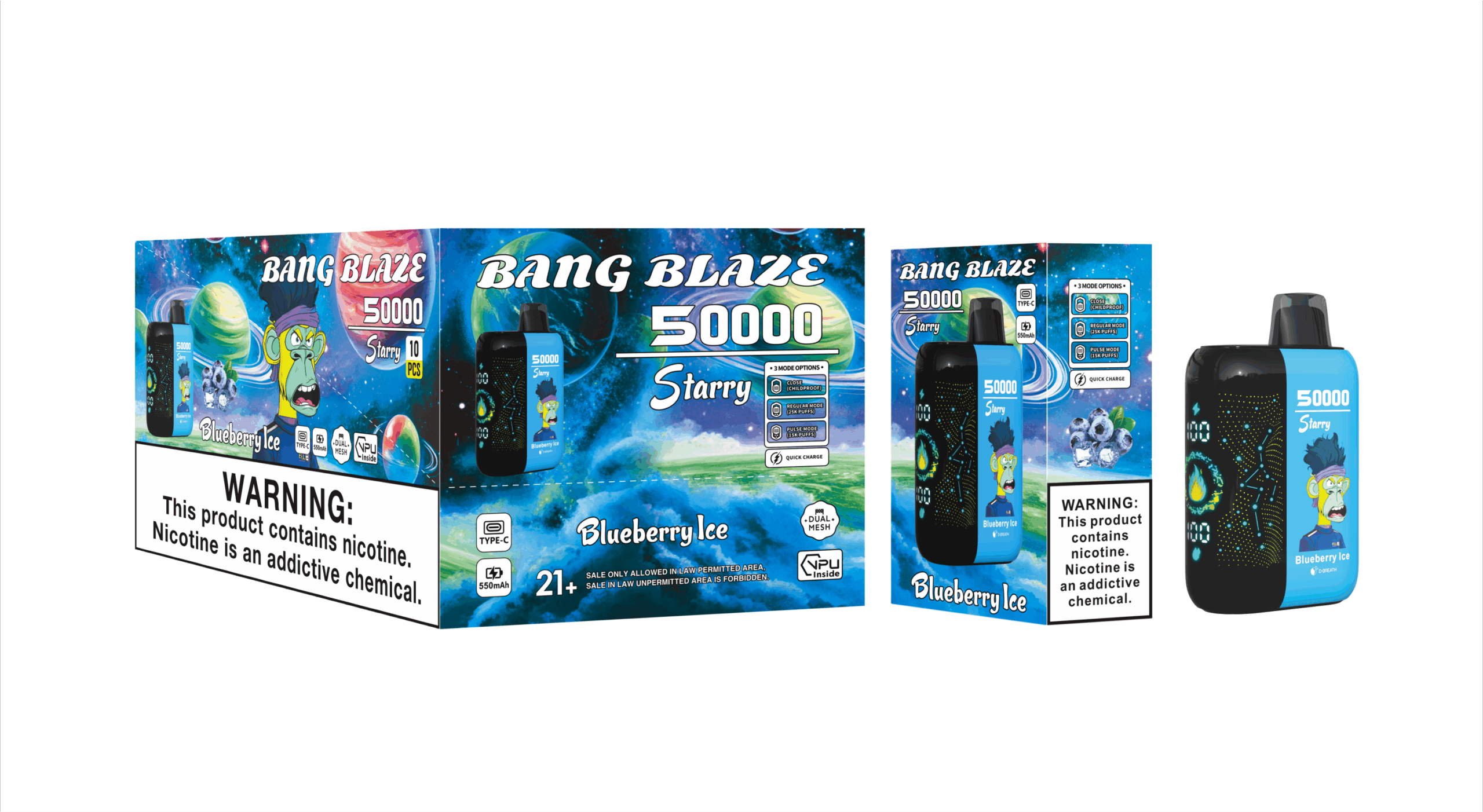 Bang Blaze Starry 50000 Blueberry Ice – Bild 3