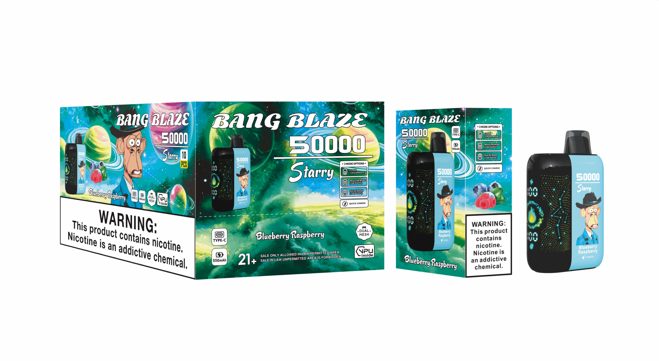 Bang Blaze Starry 50000 Blueberry Raspberry