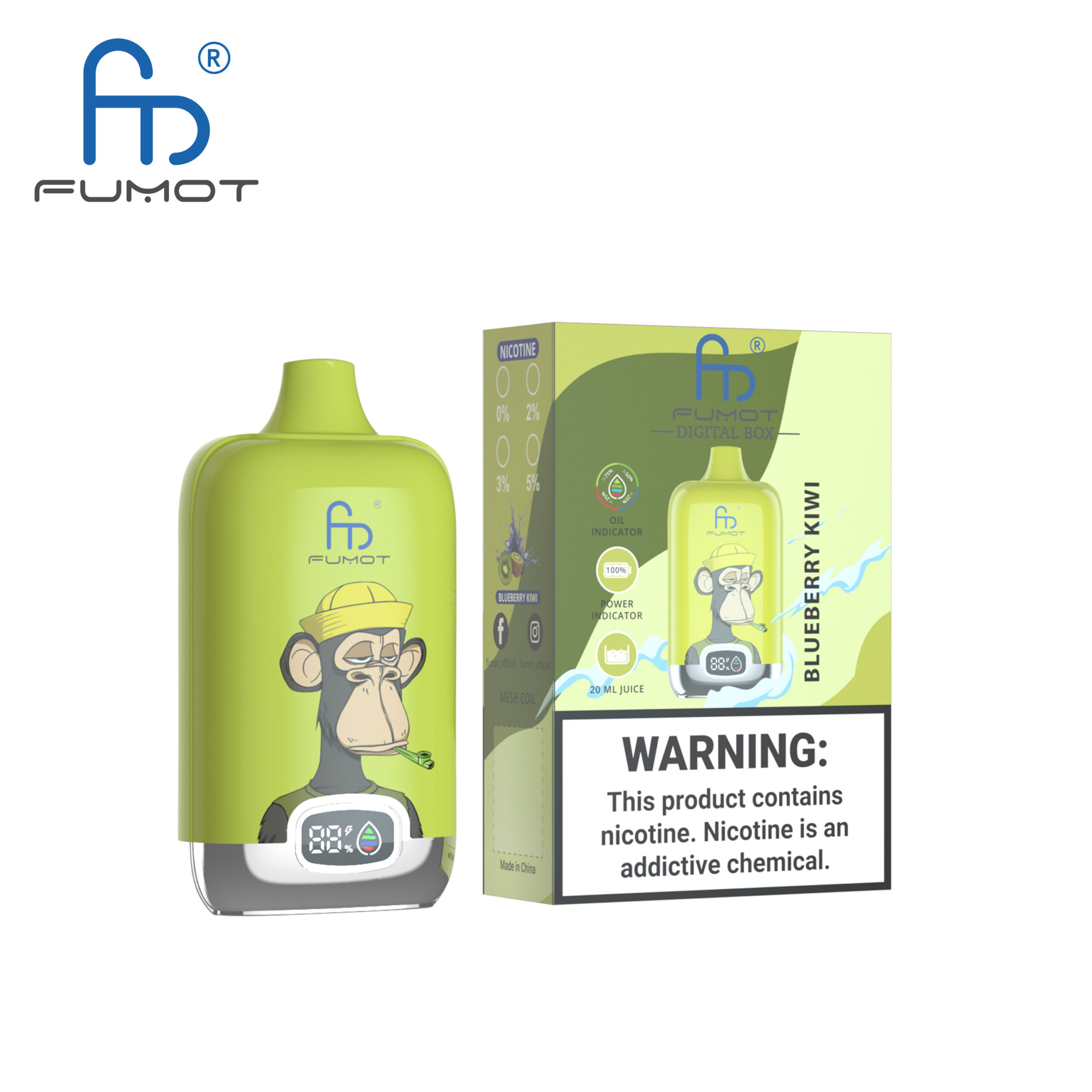 Fumot Digital Box 12000 Blueberry Kiwi – Bild 2