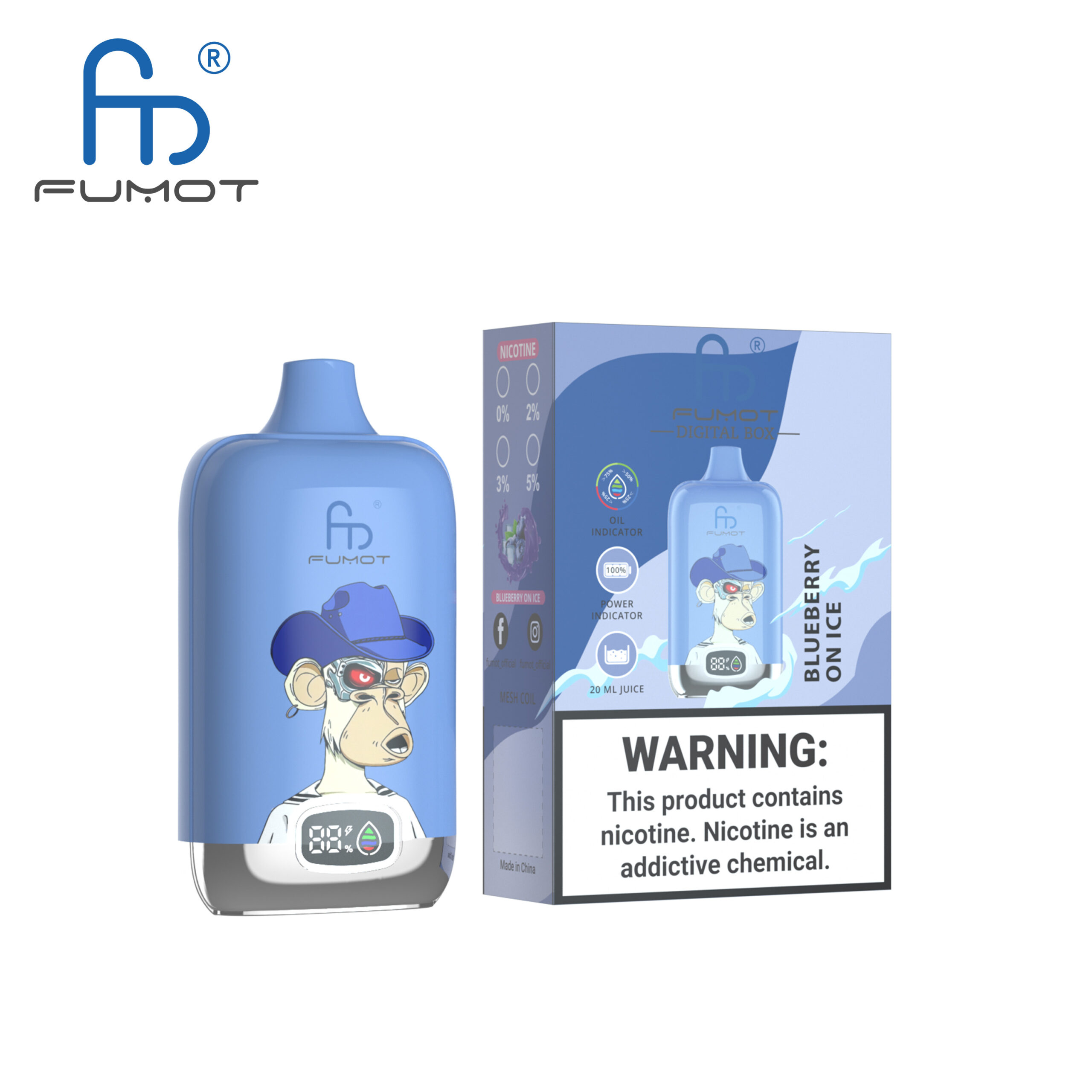 Fumot Digital Box 12000 Blueberry On Ice – Bild 2