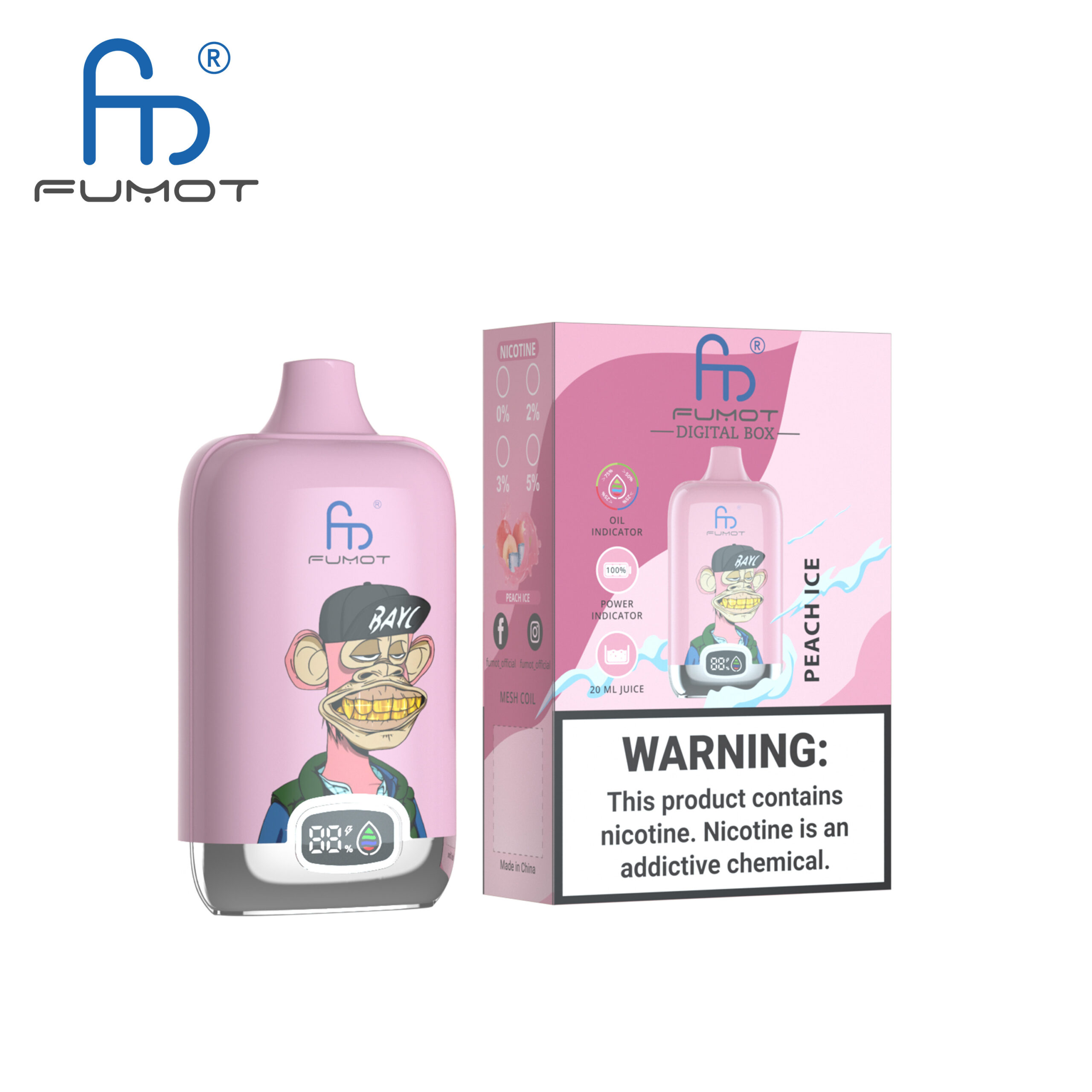 Fumot Digital Box 12000 Peach Ice – Bild 2