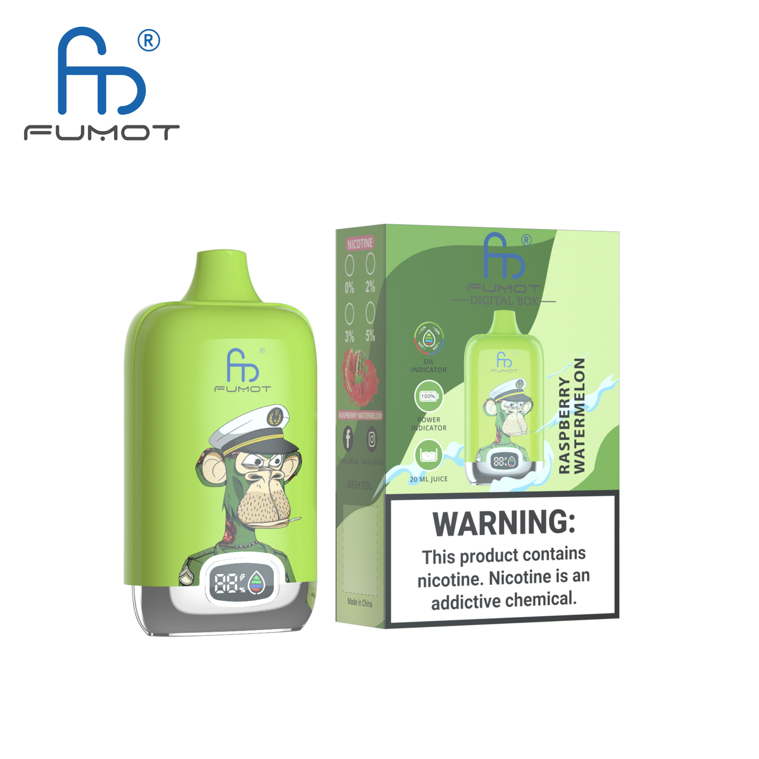 Fumot Digital Box 12000 Raspberry Watermelon – Bild 2