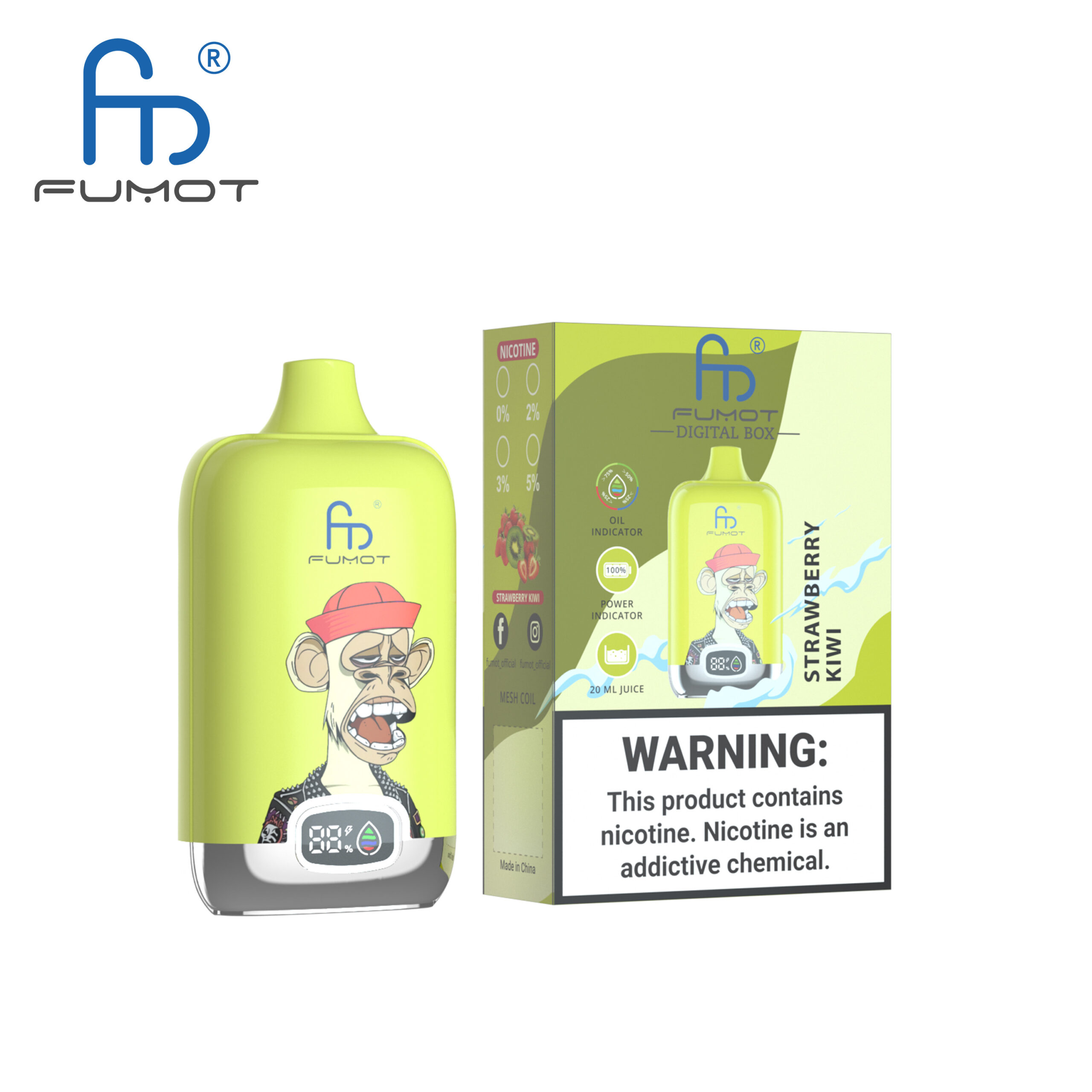 Fumot Digital Box 12000 Strawberry Kiwi – Bild 2