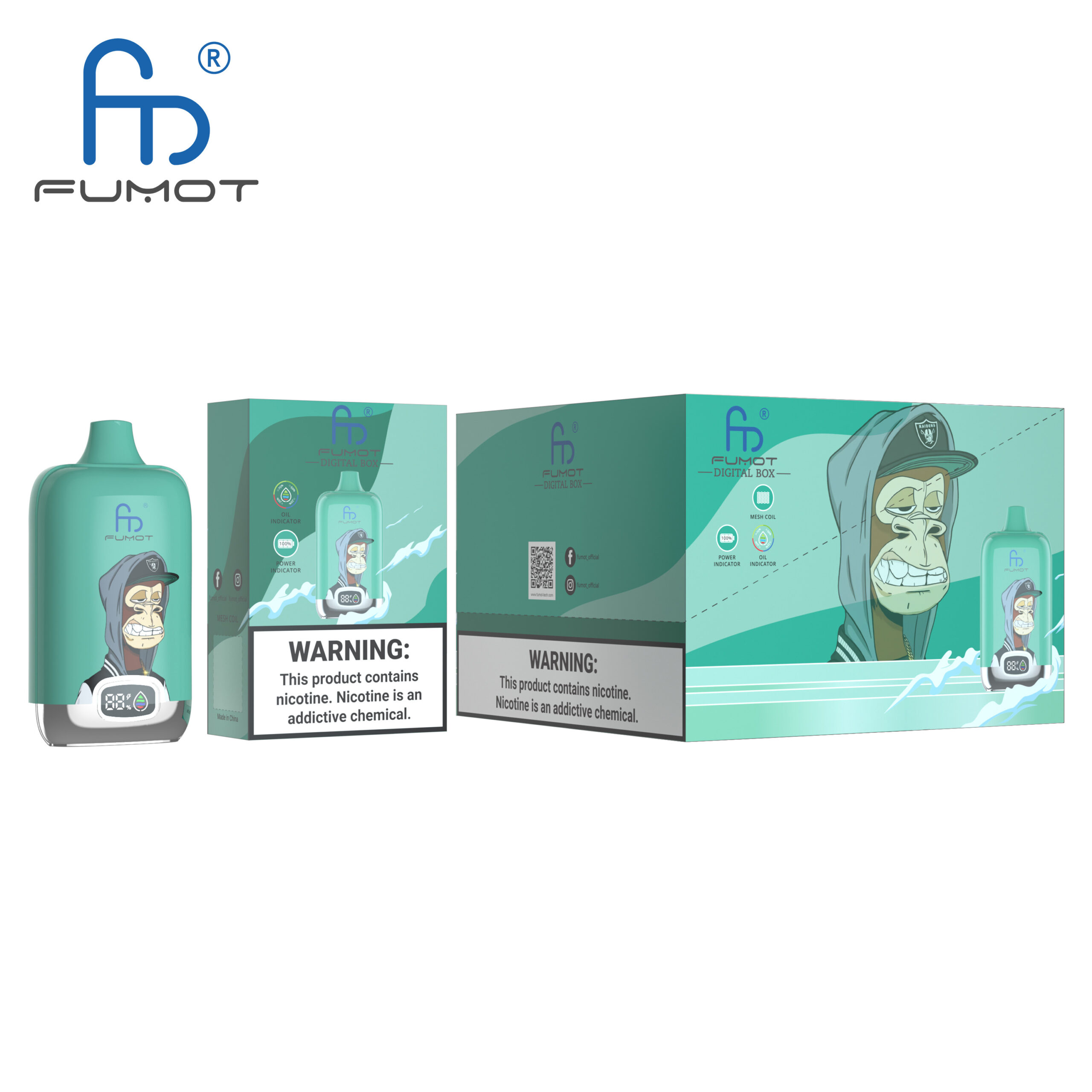 Fumot Digital Box 12000 Watermelon Bubble Gum – Bild 3
