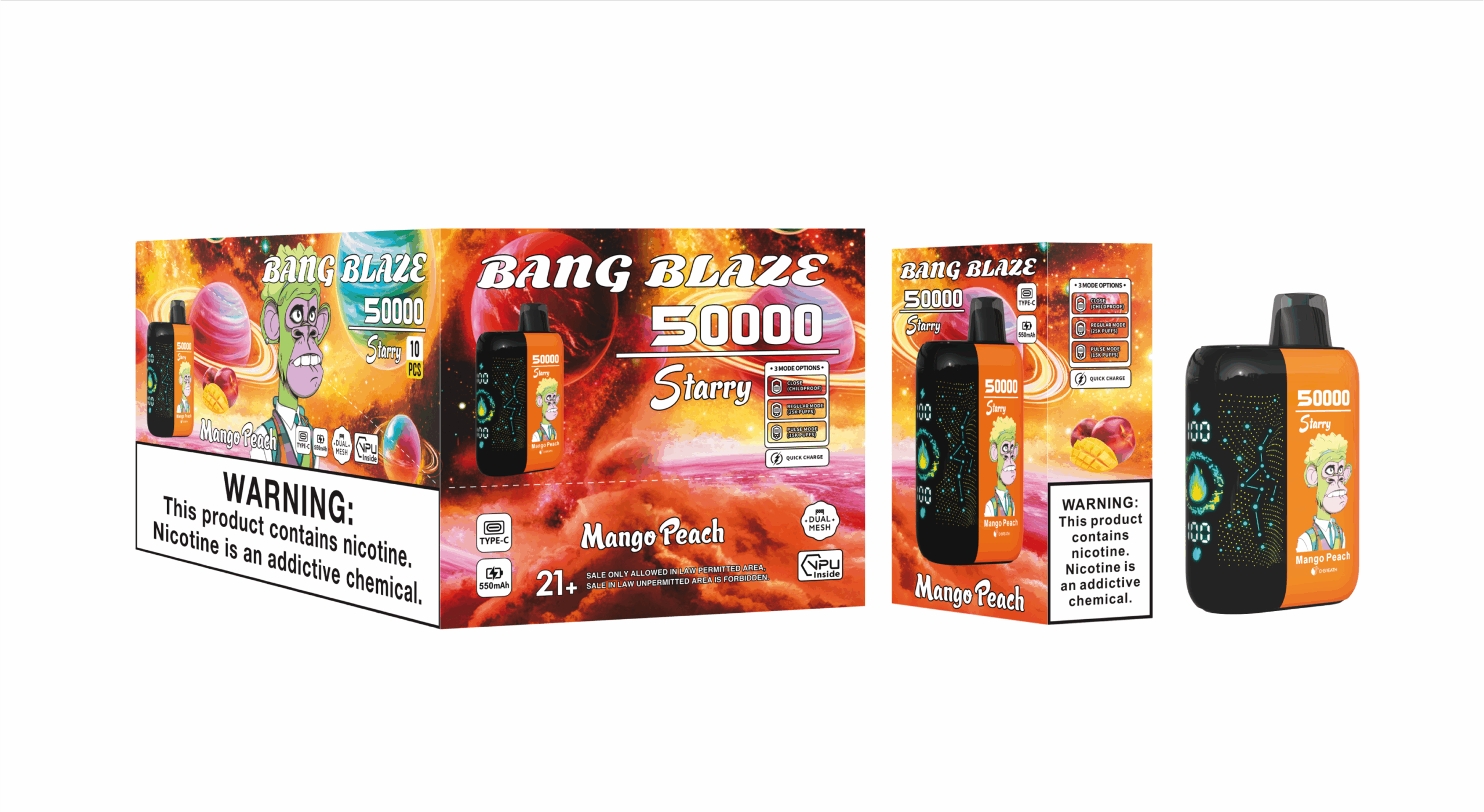 Bang Blaze Starry 50000 Mango Peach – Bild 3