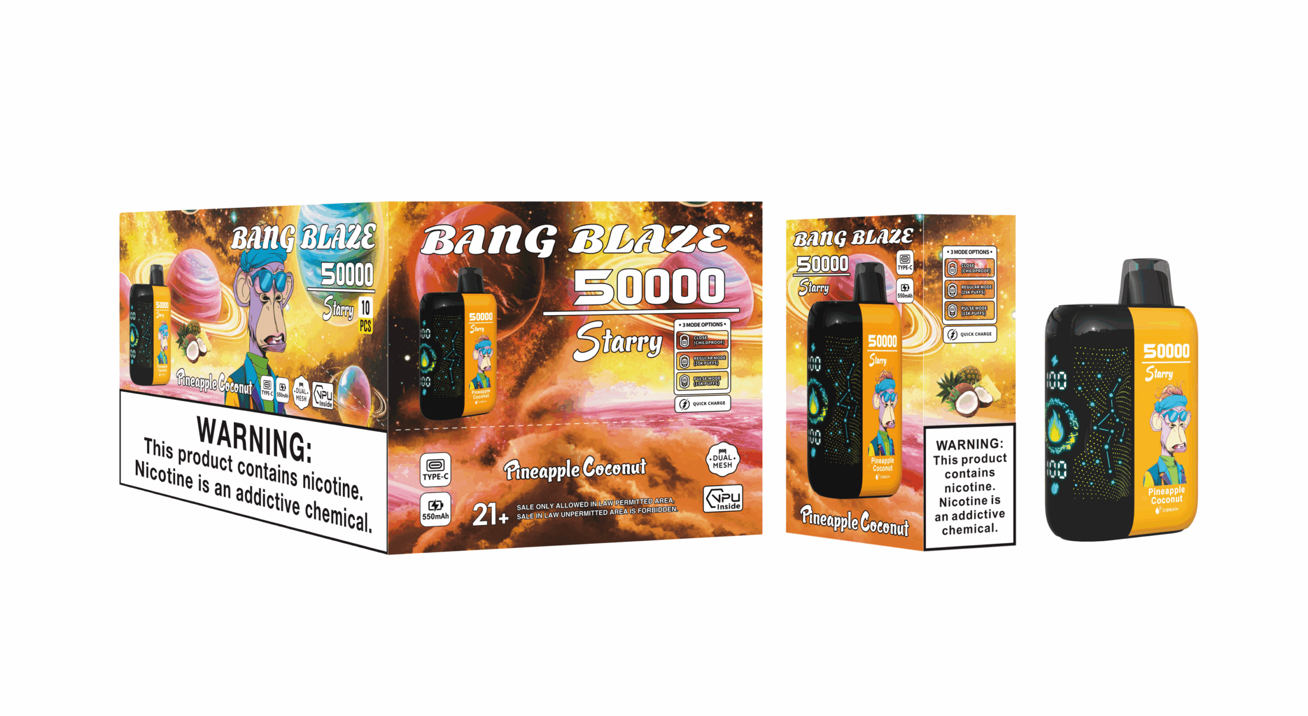 Bang Blaze Starry 50000 Pineapple Coconut – Bild 3