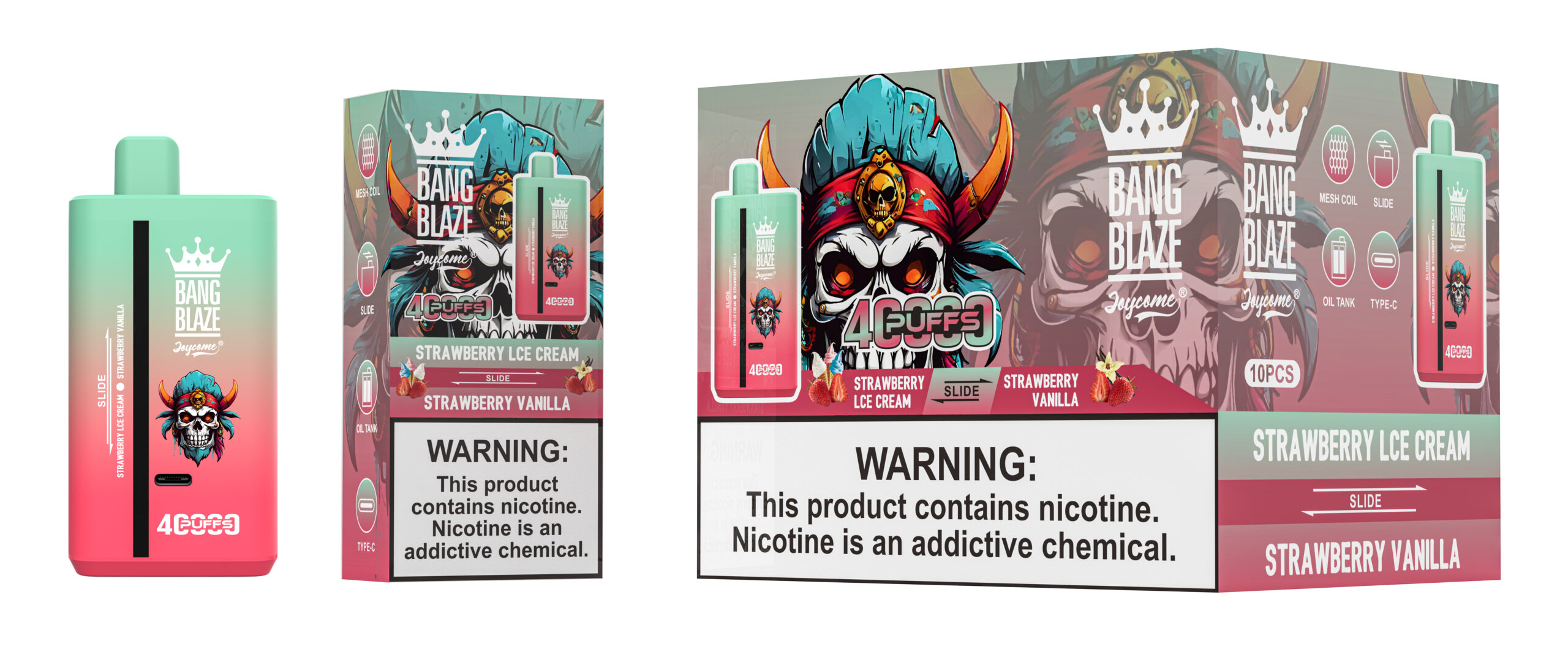 Bang Blaze 40000 Strawberry Ice Cream/Strawberry Vanilla