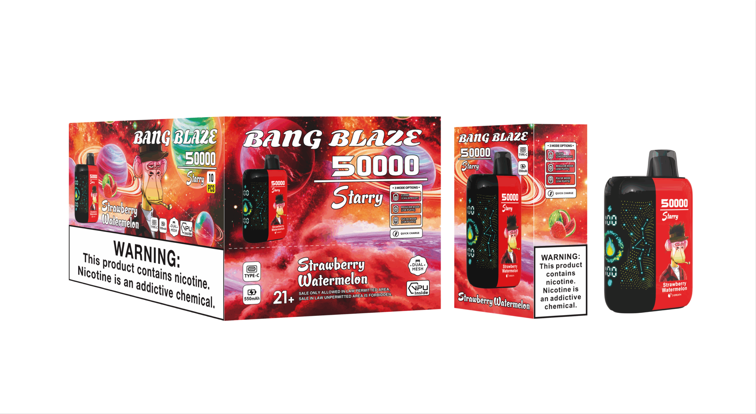 Bang Blaze Starry 50000 Strawberry Watermelon – Bild 3